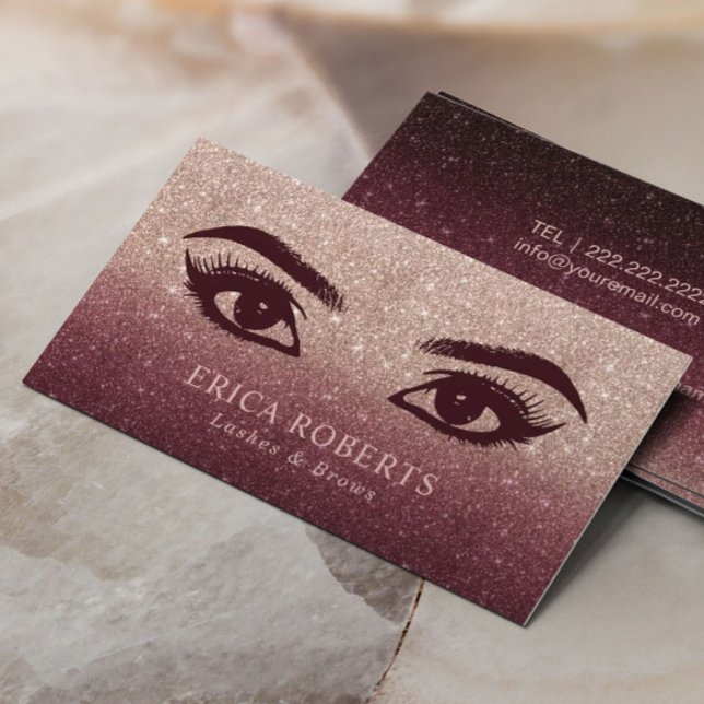 Tarjeta De Visita Artista de maquillaje de latigazos y brotes Rosa O (Subido por el creador)