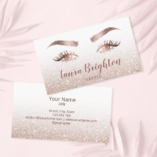 Tarjeta De Visita Artista de maquillaje de latigazos y brotes Rosa P