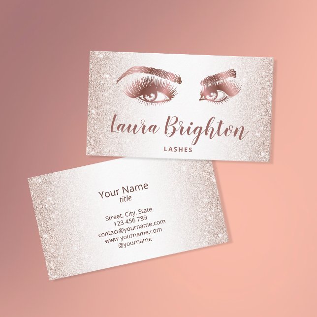 Tarjeta De Visita Artista de maquillaje de latigazos y brotes Rosa P (Subido por el creador)