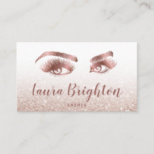 Tarjeta De Visita Artista de maquillaje de latigazos y brotes Rosa P