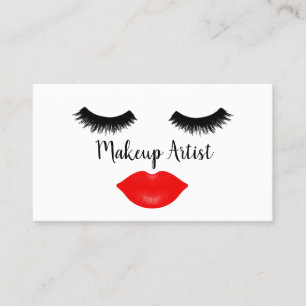 Tarjeta De Visita Artista de maquillaje de latigazos y labios