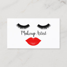 Tarjeta De Visita Artista de maquillaje de latigazos y labios