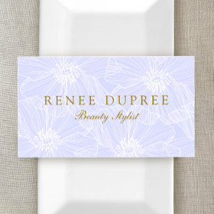 Tarjeta De Visita Artista de maquillaje de lavanda floral de mano