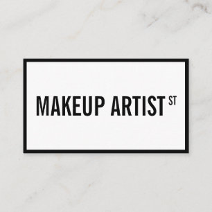 Tarjeta De Visita Artista de maquillaje de letreros de calle blanca