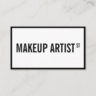 Tarjeta De Visita Artista de maquillaje de letreros de calle blanca 