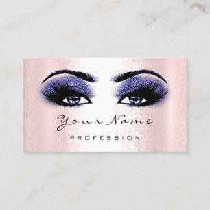 Tarjeta De Visita Artista de maquillaje de logotipo Navy Blue Lash