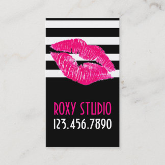 Tarjeta De Visita Artista de maquillaje de los labios calientes mode