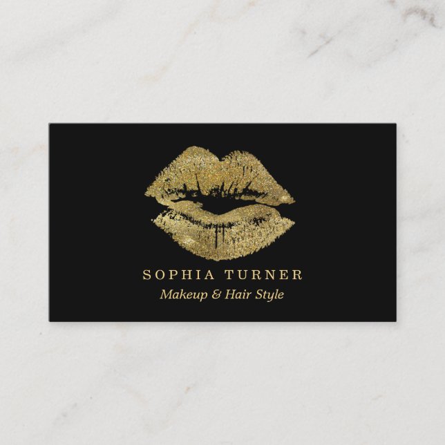 Tarjeta De Visita Artista de maquillaje de los labios de Purpurina d (Anverso)
