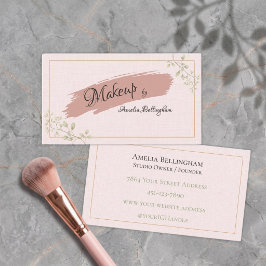 Tarjeta De Visita Artista de Maquillaje de Lujo Blush Linen Sage