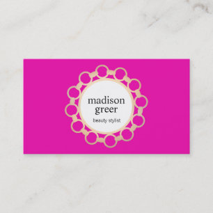 Tarjeta De Visita Artista de maquillaje de marco dorado caliente