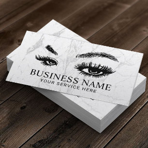 Tarjeta De Visita Artista de maquillaje de Mármol blanco con latidos