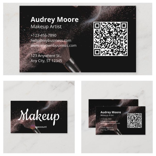 Tarjeta De Visita Artista de maquillaje de moda (Trendy Makeup Artist Business Card
)