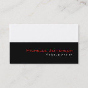 Tarjeta De Visita Artista de maquillaje de moda Black White Red Tarj