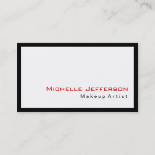 Tarjeta De Visita Artista de maquillaje de moda Black White Red Tarj