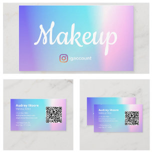 Tarjeta De Visita Artista de maquillaje de moda QR Code