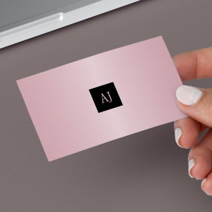 Tarjeta De Visita Artista de maquillaje de monografías metálicas ros