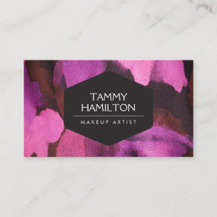 Tarjeta De Visita Artista de maquillaje de patrón floral de resumen 