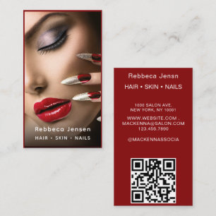 Tarjeta De Visita Artista de maquillaje de pelo moderno Código QR ne