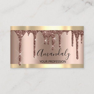 Tarjeta De Visita Artista de maquillaje de peluquería Lash Rosa Gol