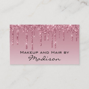 Tarjeta De Visita Artista de maquillaje de Purpurina dorado Glam Pur