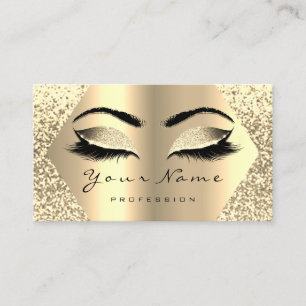 Tarjeta De Visita Artista de maquillaje de Purpurina Oro Influencia