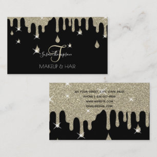 Tarjeta De Visita Artista de Maquillaje de Salón de Belleza con Bril