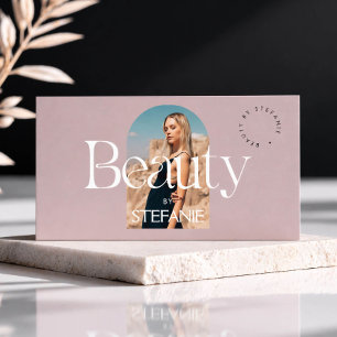 Tarjeta De Visita Artista de Maquillaje de Salón de Belleza Moderno 