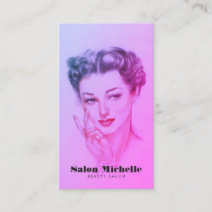 Tarjeta De Visita Artista de maquillaje de Salón de Belleza Vintage