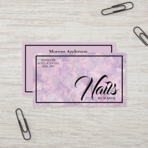 Tarjeta De Visita Artista de maquillaje de uñas de mármol profesiona