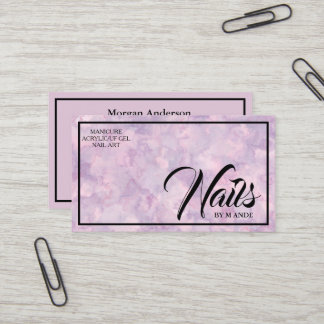 Tarjeta De Visita Artista de maquillaje de uñas de mármol profesiona