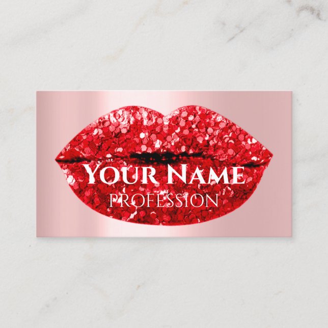 Tarjeta De Visita Artista de maquillaje de uñas gotea Rosas Besos Li (Anverso)