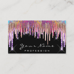 Tarjeta De Visita Artista de maquillaje de uñas Holograph Rosa Dris 