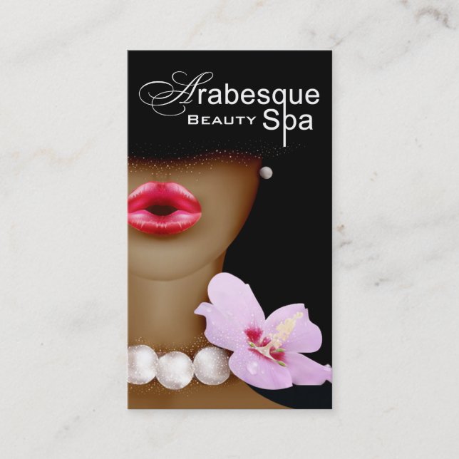 Tarjeta De Visita Artista de maquillaje del Arabesque del balneario (Anverso)