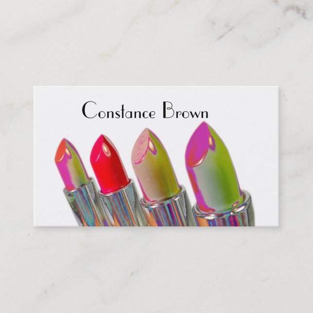 Tarjeta De Visita Artista de maquillaje del diseño de los lápices (Anverso)
