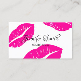 Tarjeta De Visita Artista de maquillaje del patrón de los labios ros