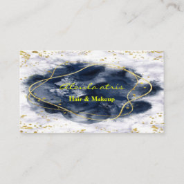 Tarjeta De Visita artista de maquillaje dorado de mármol brillante R