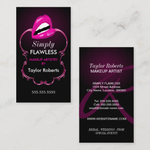 Tarjeta De Visita Artista de maquillaje elegante