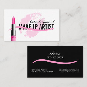 Tarjeta De Visita Artista de maquillaje elegante