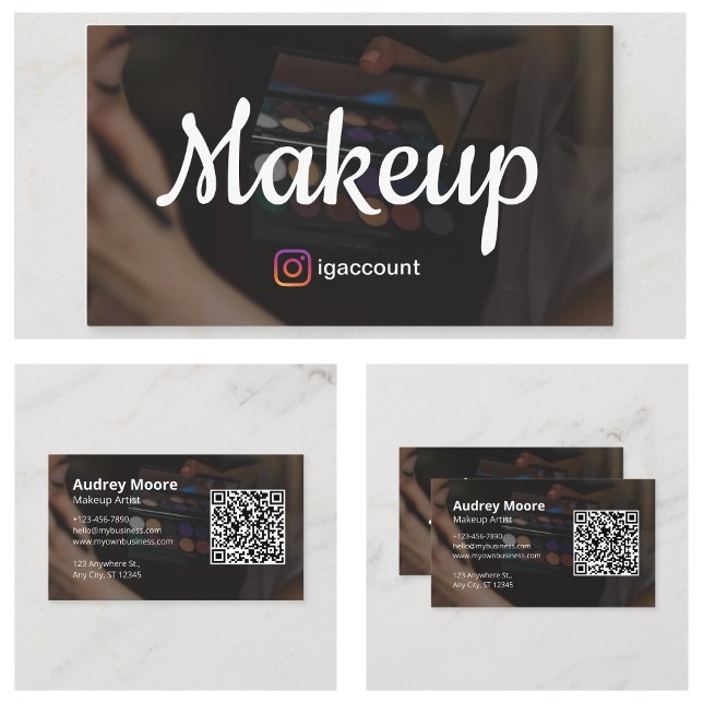 Tarjeta De Visita Artista de maquillaje elegante diseño de moda (Makeup Artist Elegant Trendy Design Business Card
)