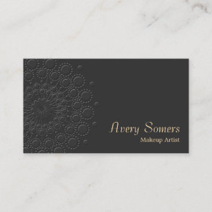 Tarjeta De Visita Artista de maquillaje elegante Faux Grabado en rel