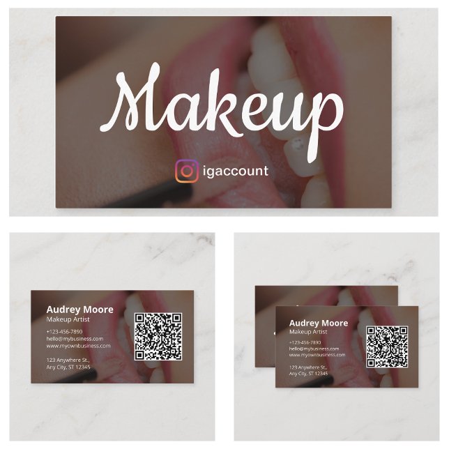 Tarjeta De Visita Artista de maquillaje elegante Minimalista (Makeup Artist Elegant Minimalist Business Card)