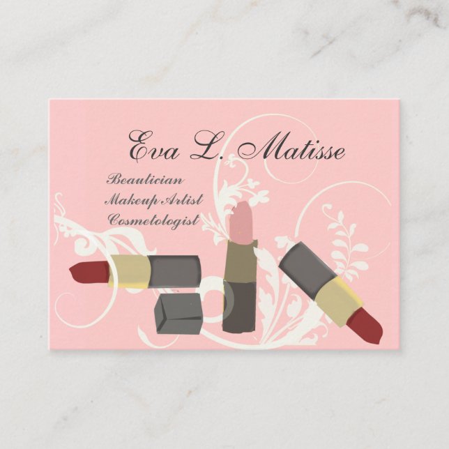 Tarjeta De Visita Artista de maquillaje elegante moderno del M.U.A. (Anverso)