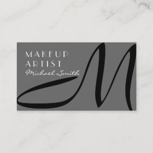 Tarjeta De Visita Artista de maquillaje Elegante Monograma Moderno D