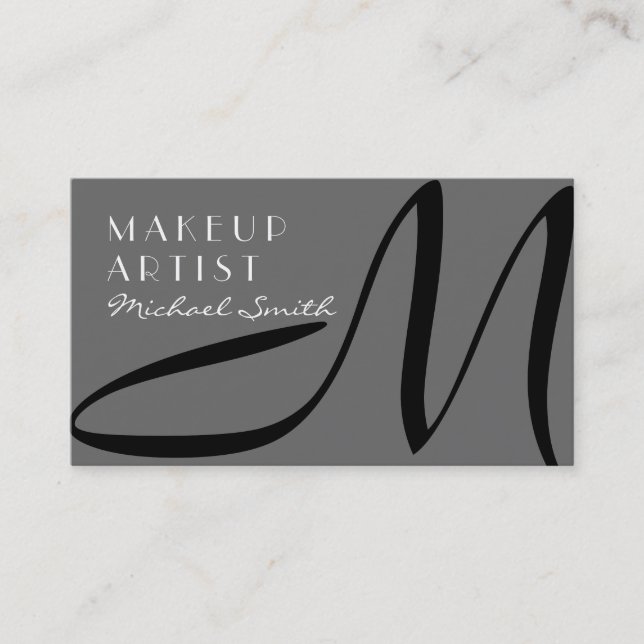 Tarjeta De Visita Artista de maquillaje Elegante Monograma Moderno D (Anverso)