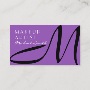 Tarjeta De Visita Artista de maquillaje Elegante Monograma moderno L