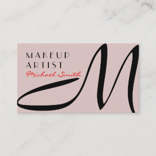 Tarjeta De Visita Artista de maquillaje Elegante Monograma Tormenta