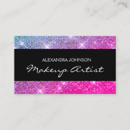 Tarjeta De Visita Artista de maquillaje elegante morado y rosado