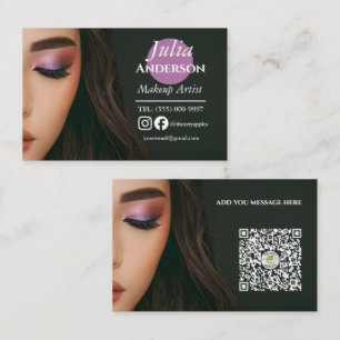 Tarjeta De Visita Artista de Maquillaje Elegante MUA foto pequeña em