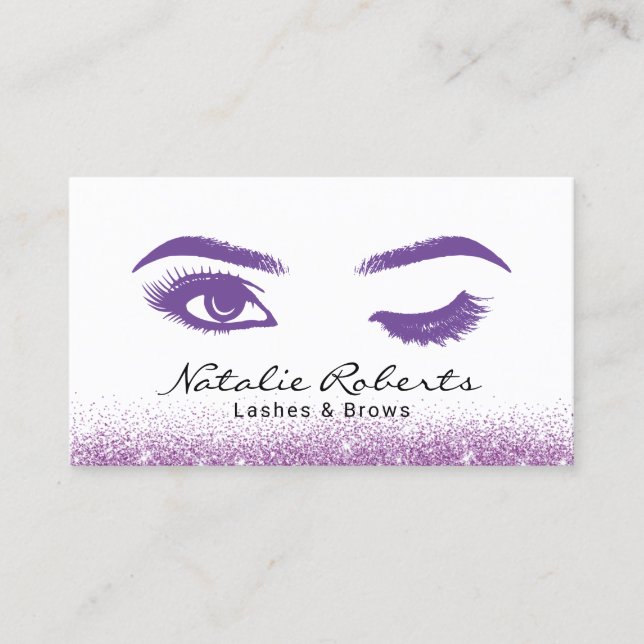 Tarjeta De Visita Artista de maquillaje elegante ojo de vinagre mora (Anverso)