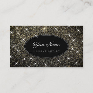 Tarjeta De Visita Artista de maquillaje Elegante Purpurina de oro Lu